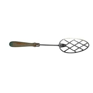 Vintage A & J Stainless Steel Potato Masher Wood Handle Wire Masher Farmhouse